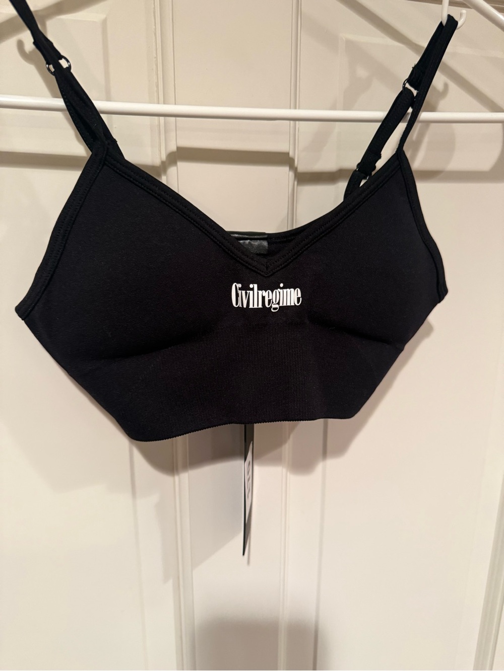 NWT Civil Regime Black Kelly Seamless Sports Bra Women's XS